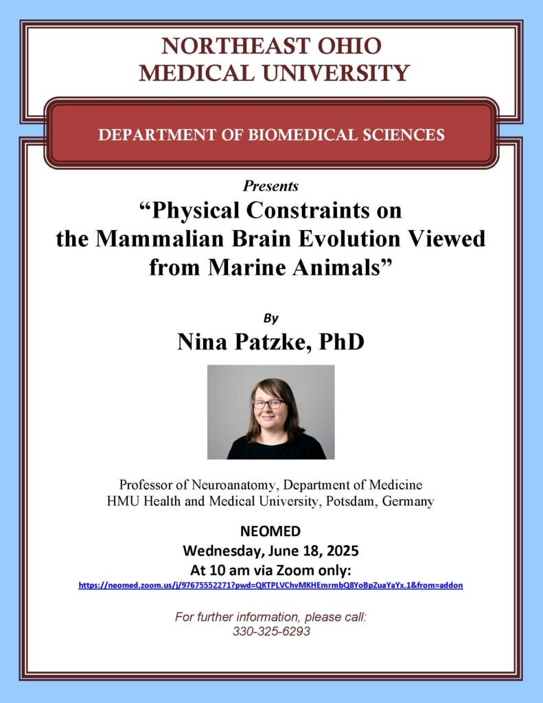 flyer describing Dr. Patzke's presentation