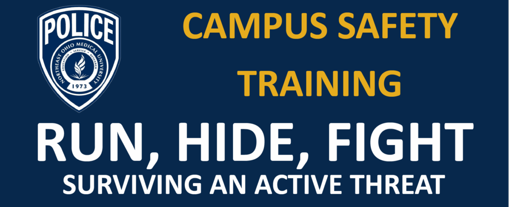 Banner graphic for the Run, Hide, Fight training for surviving an active threat