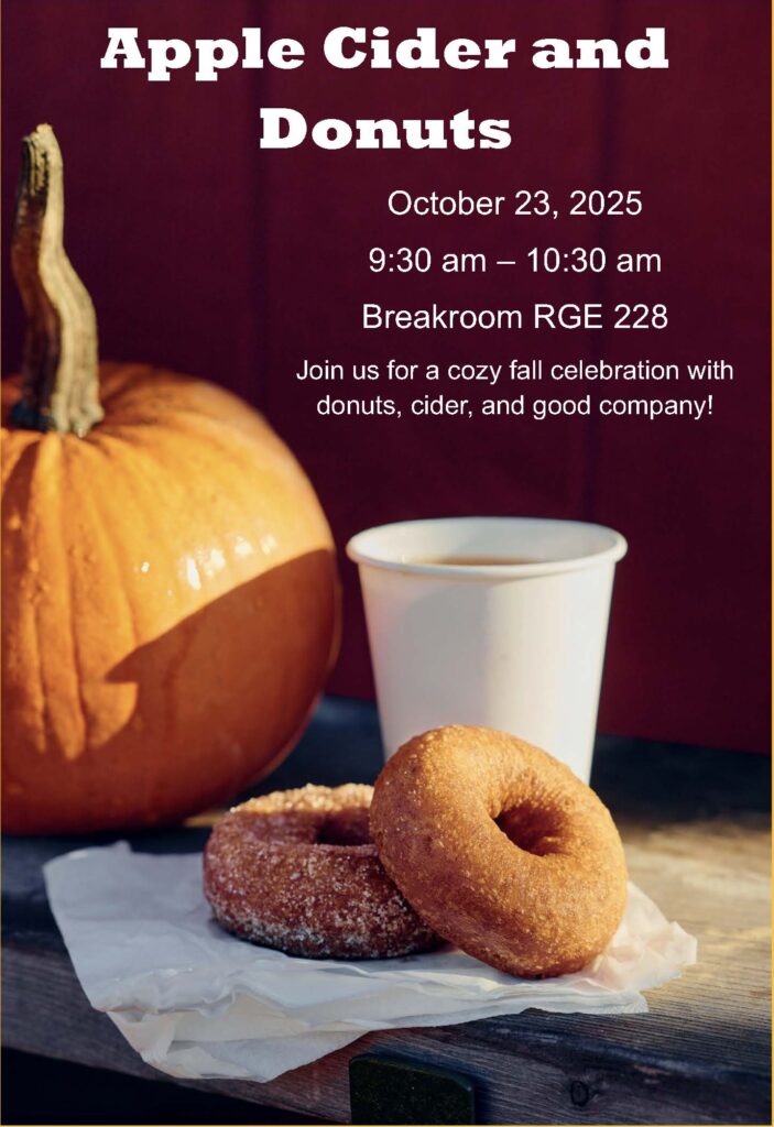 flyer for cider and donuts event at 9:30 on Oct. 23