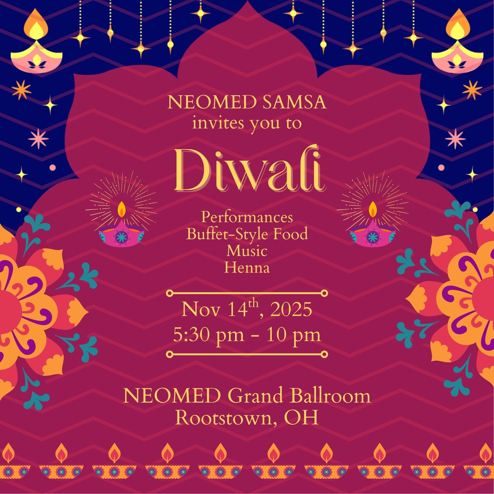 flyer for Diwali event