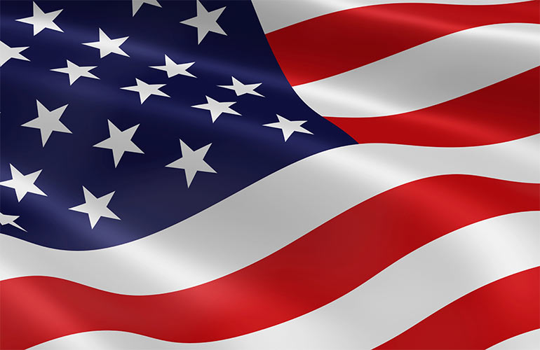 close up of the American flag