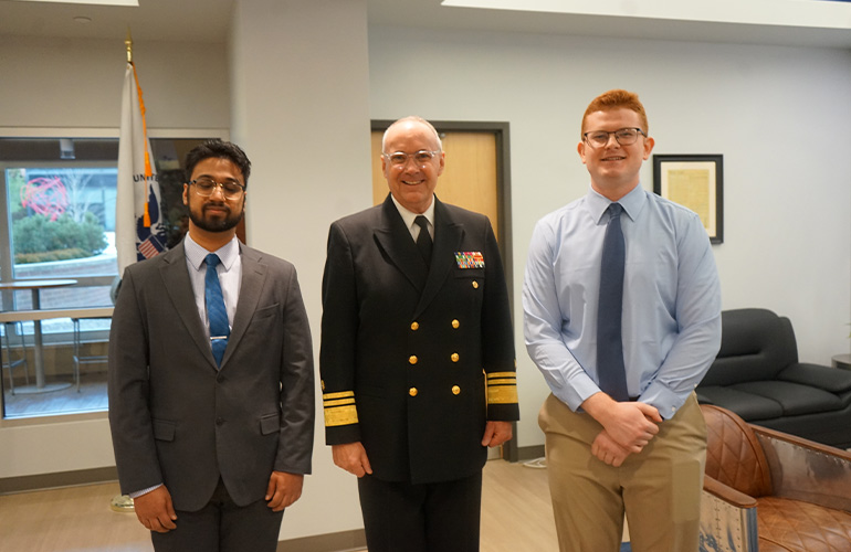 Prateek Asthana, Forrest Faison and Spencer Dailey pose for a group photo