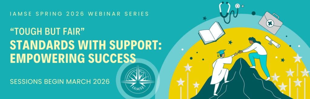 Decorative graphic for the IAMSE webinar series