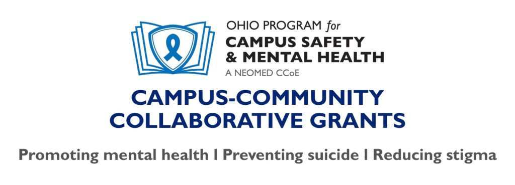 OPCSMH logo above the words "Campus-community collaborative grants. Promoting mental health, preventing suicide, reducing stigma
